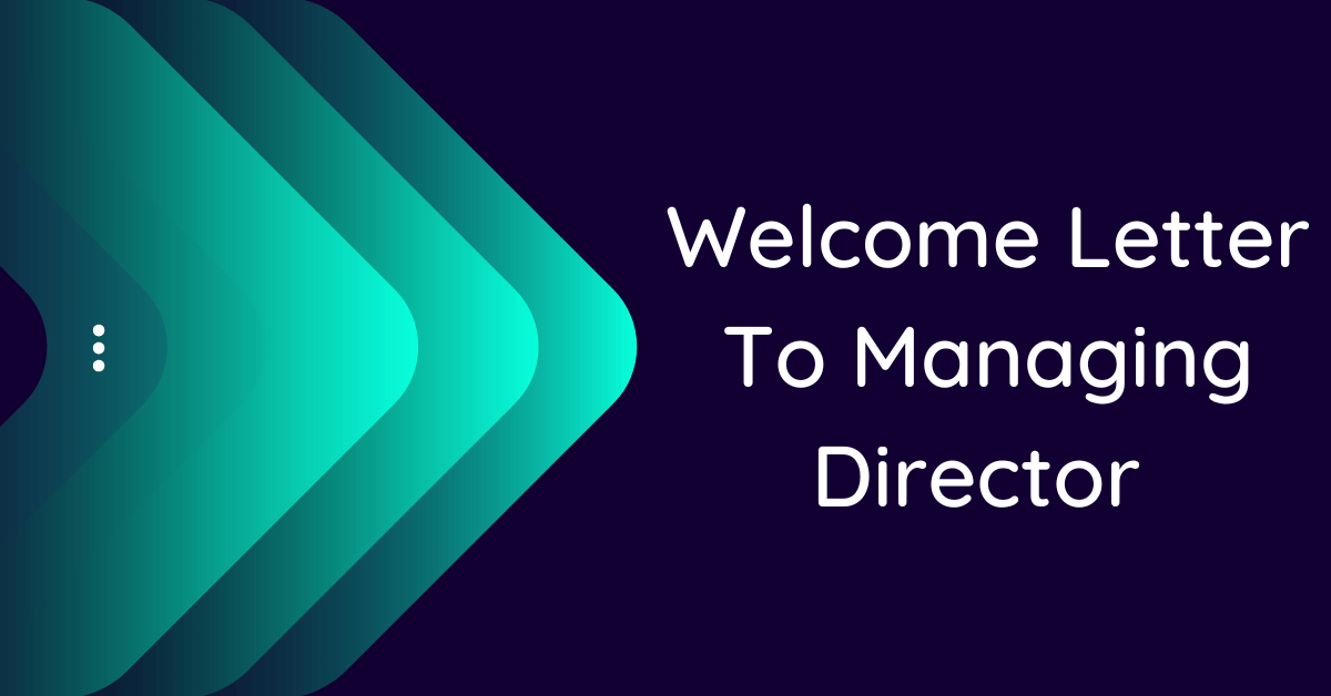 welcome speech to managing director